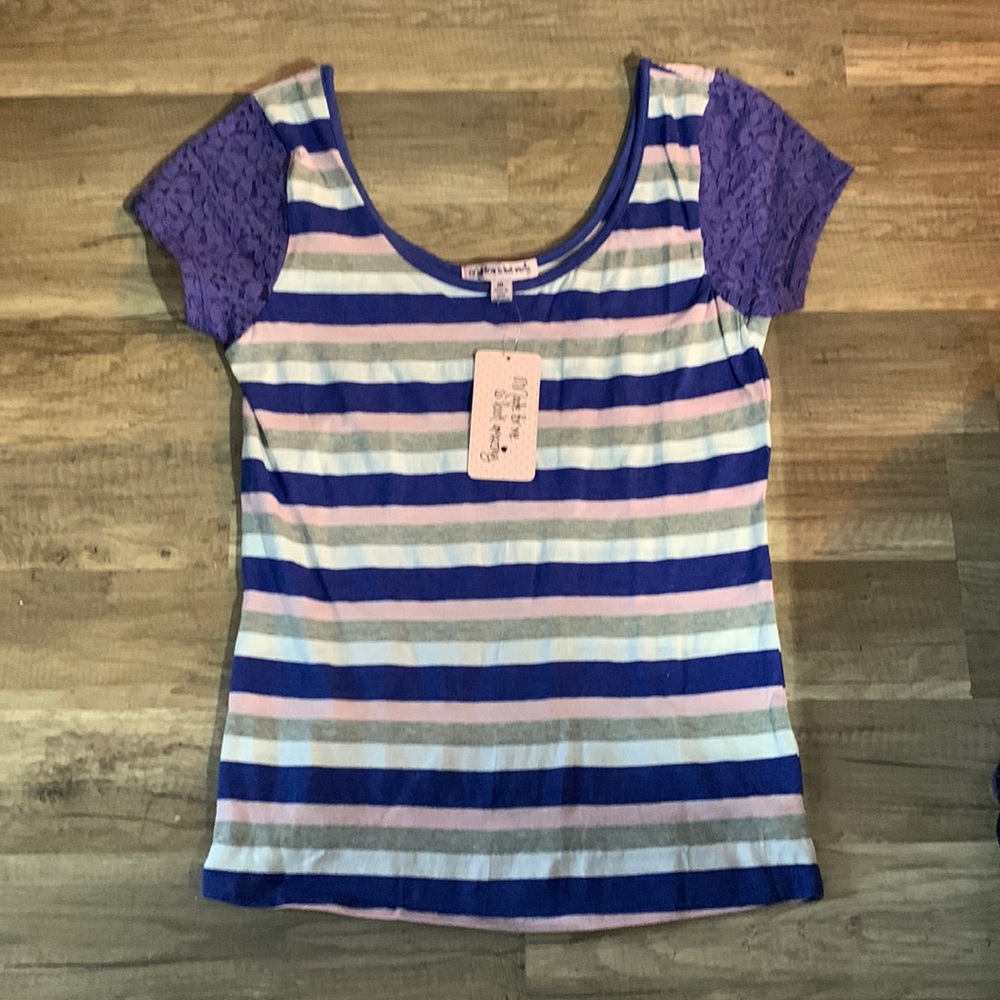 Junior Ladies Scoop Neck Capped Sleeve Top Sz XL NWT
